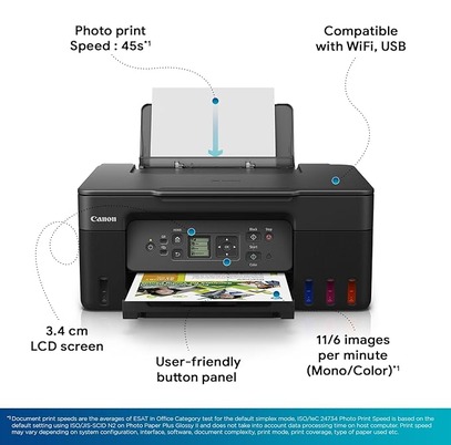 Canon PIXMA MegaTank G3770 BK WiFi Inktank Colour Printer